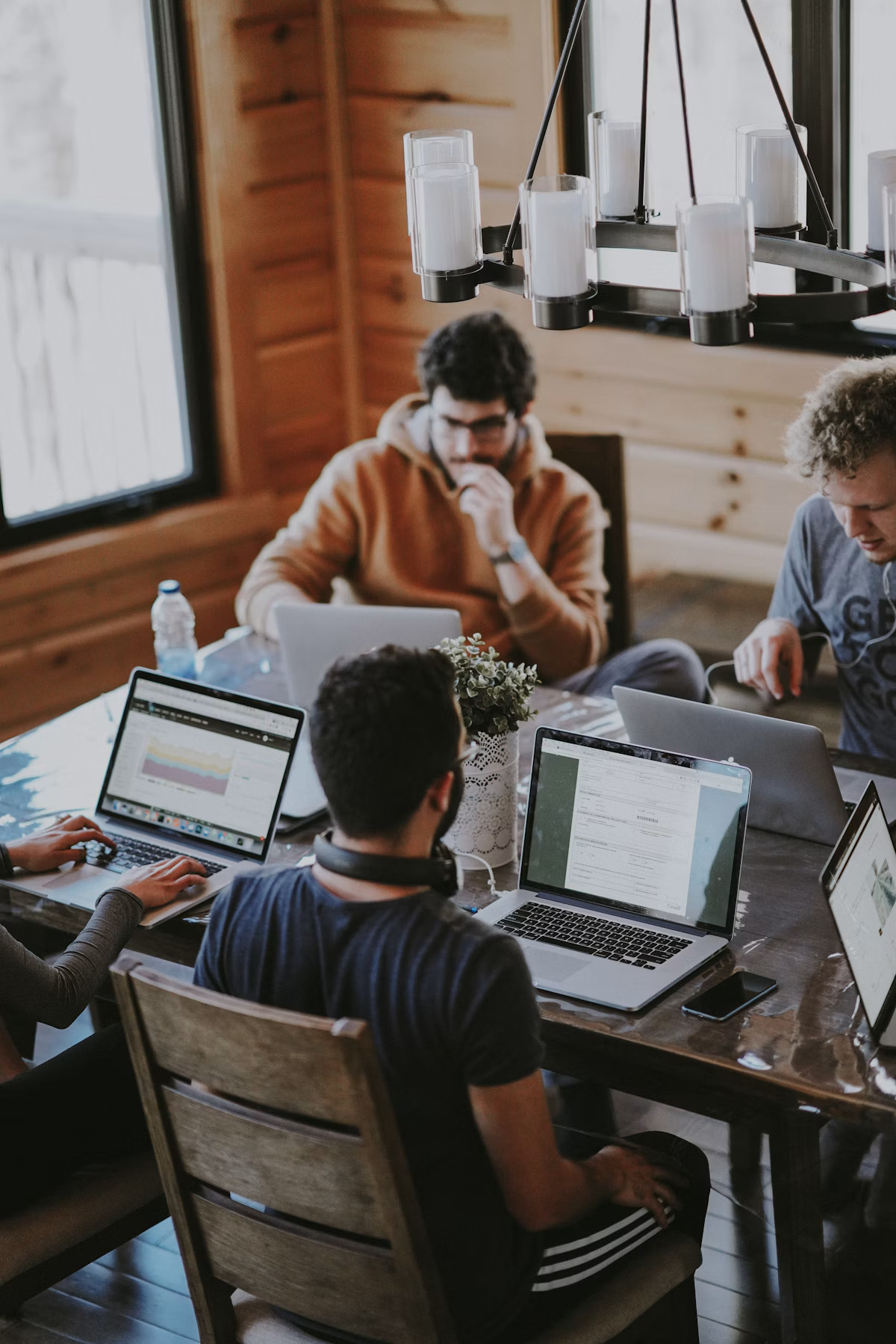 Professionals collaborating in a recruitment discussion